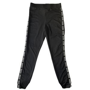 GUESS Women Activewear Pants S Black Yoga Legging Logo 26" Inseam Lettering